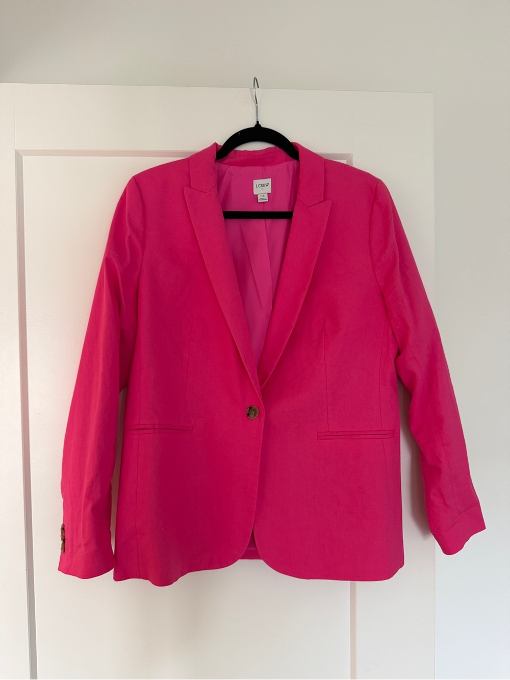 J. Crew Hot Pink Single-Button Blazer
